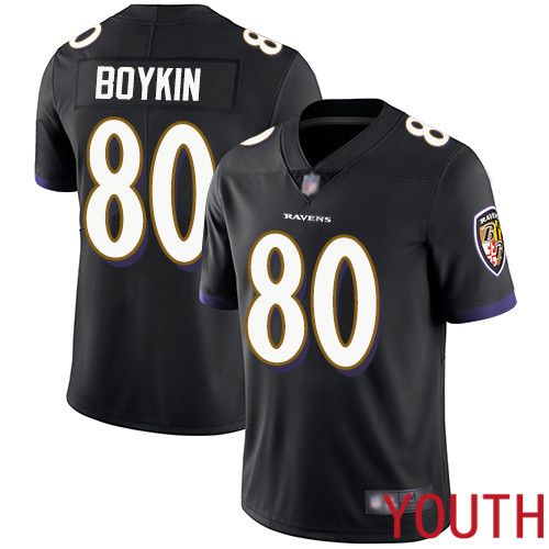 Baltimore Ravens Limited Black Youth Miles Boykin Alternate Jersey NFL Football #80 Vapor Untouchable